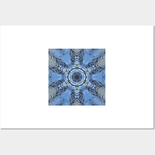 HEXAGONAL DESİGN IN SHADES OF SKY BLUE. A textured floral fantasy pattern Wall Art by mister-john